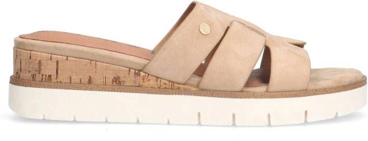 No Stress Dames Beige suède sandalen