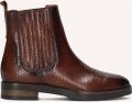 Notre-v Cognac Chelsea Laarzen met Slangenprint - Cognac