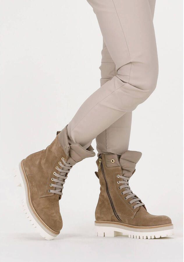 Notre-V Notre V 41405 Veterboots Laarzen Met Veters Dames Taupe - Foto 3