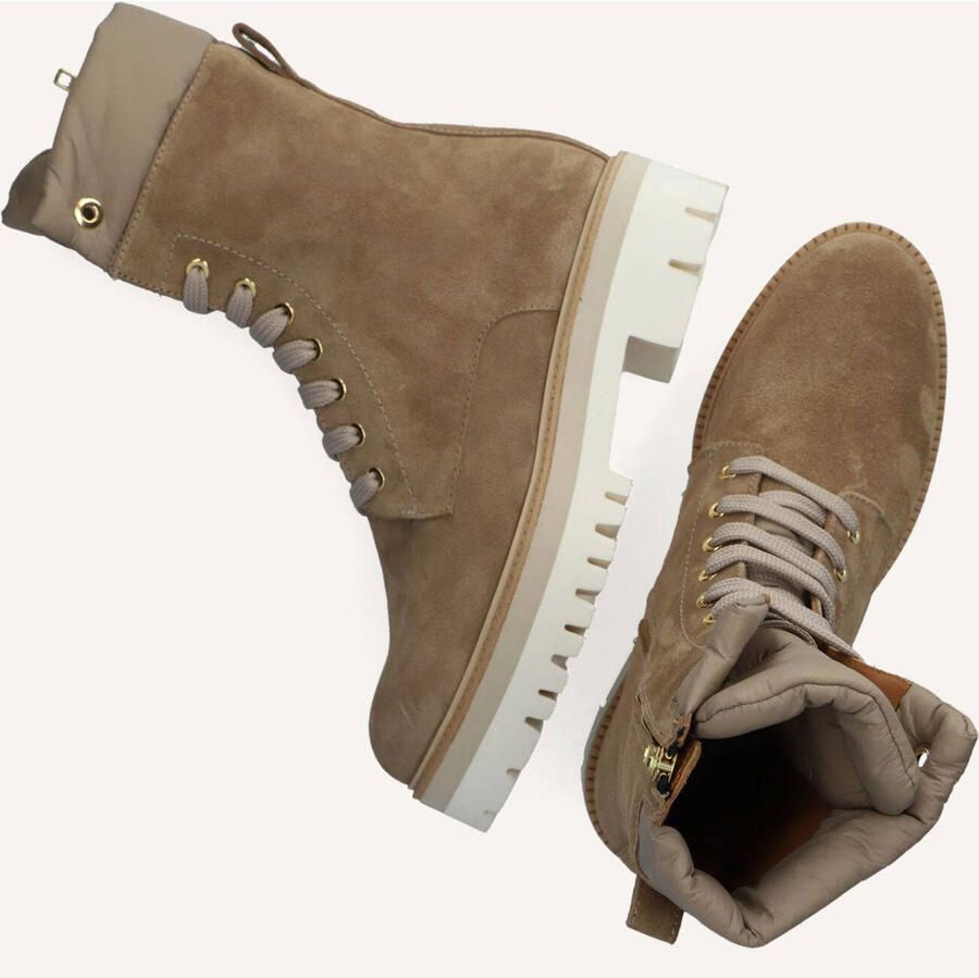 Notre-V Notre V 41405 Veterboots Laarzen Met Veters Dames Taupe - Foto 4