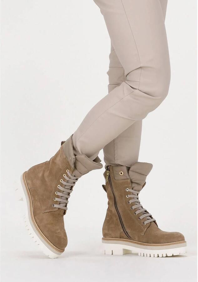 Notre-V Notre V 41405 Veterboots Laarzen Met Veters Dames Taupe - Foto 3