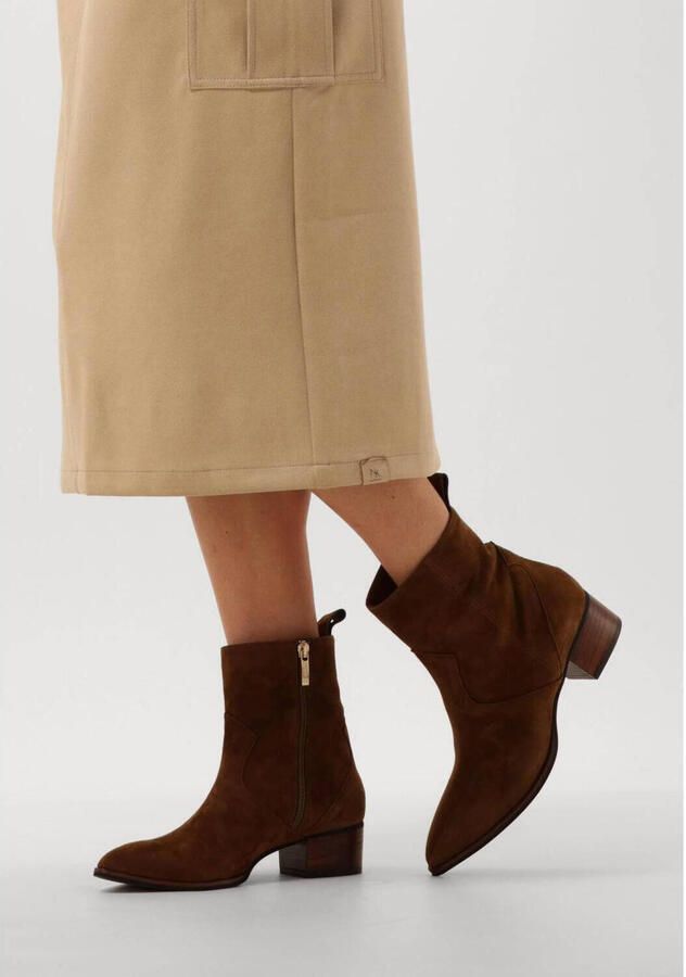 Notre-V 3221 Enkellaarsjes Enkelboots met rits Dames Cognac - Foto 2