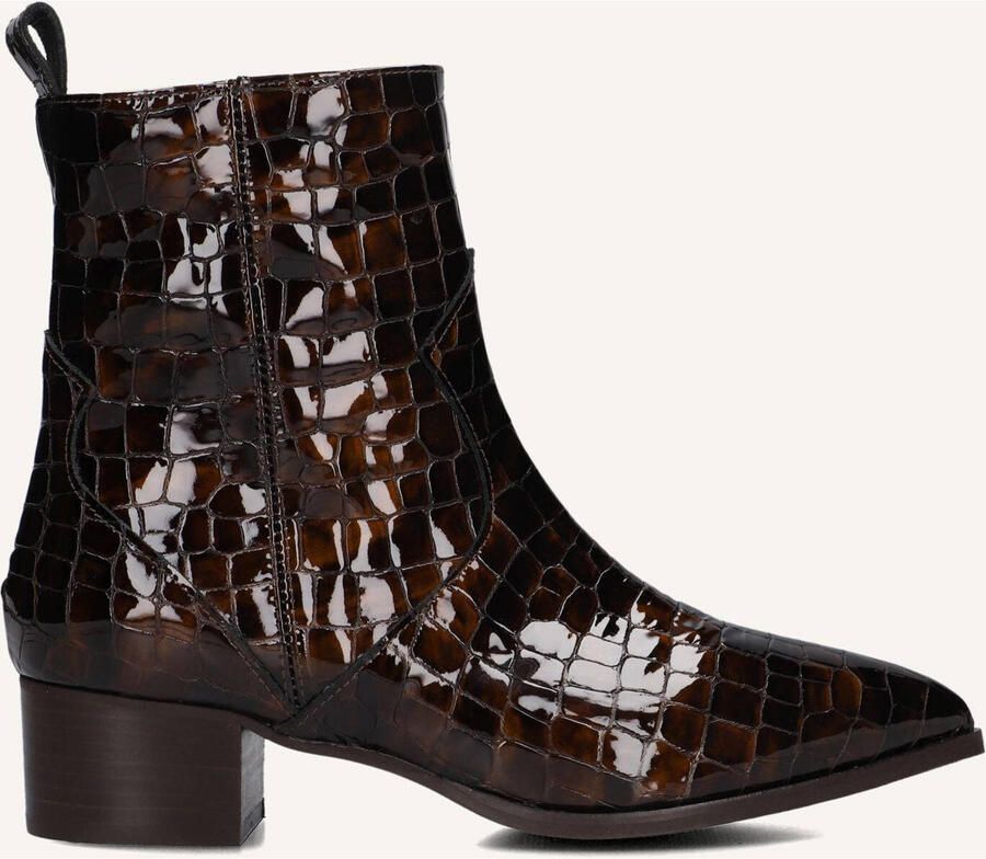 Notre-V 63231 Enkellaarsjes Enkelboots met rits Dames Bruin - Foto 2