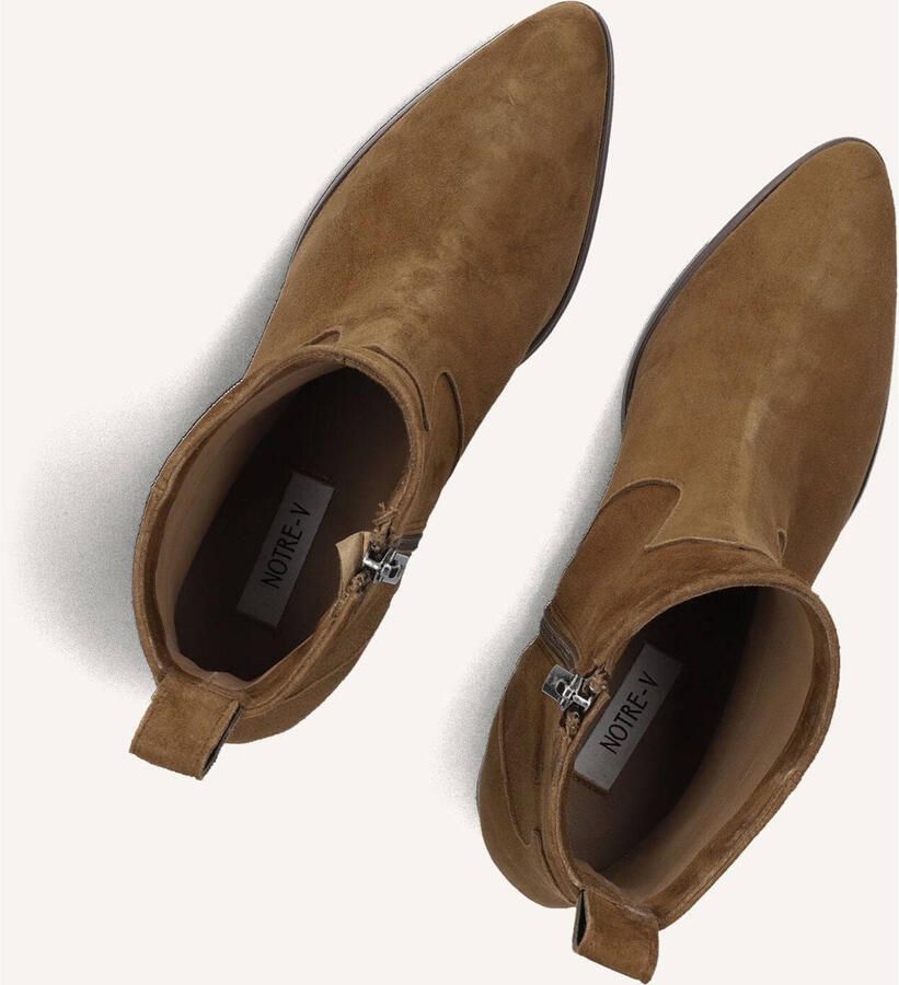 Notre-V 63231 Enkellaarsjes Enkelboots met rits Dames Bruin - Foto 3