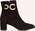 Notre-V 8558 Enkellaarsjes Enkelboots met rits Dames Bruin - Donkerbruin