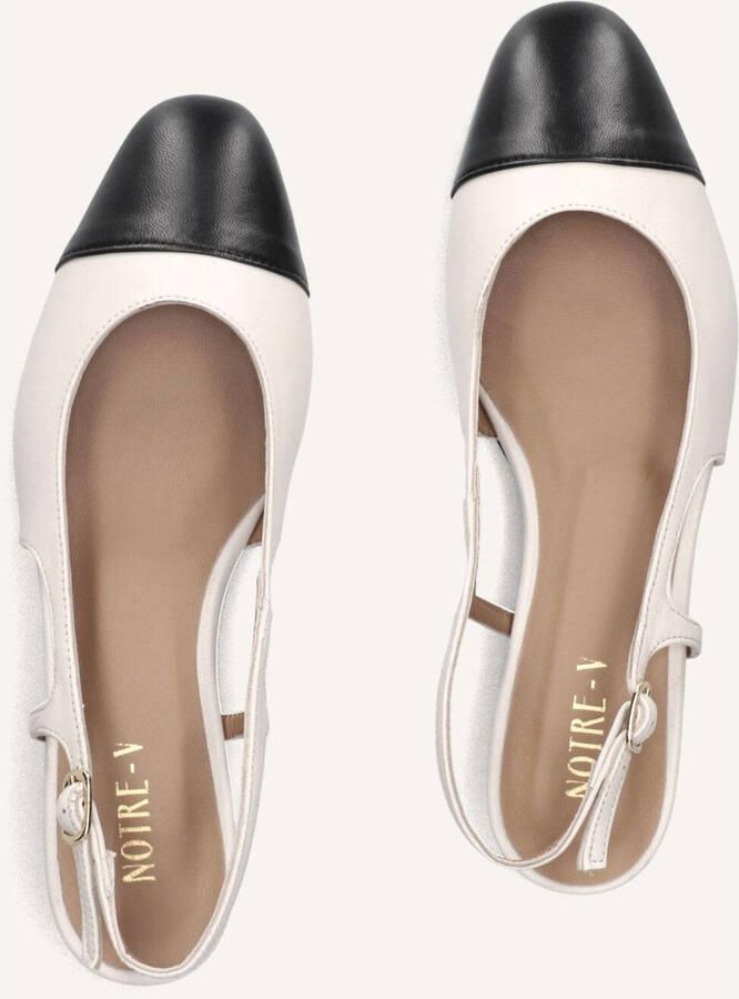 Notre-v Beige leren slingbacks voor dames White - Foto 2