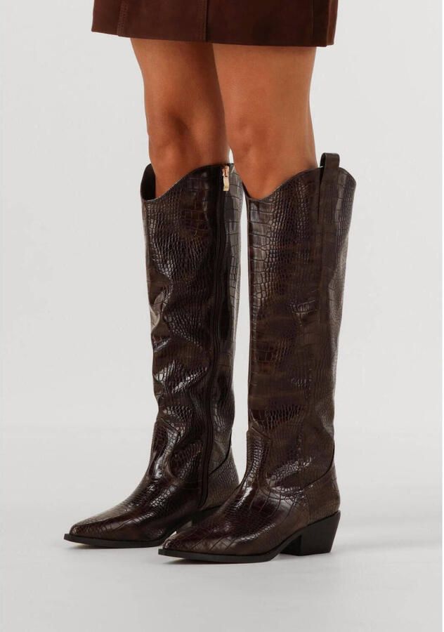 Notre-v Bruine Cowboy Laarzen voor Stijlvolle Herfst Winter