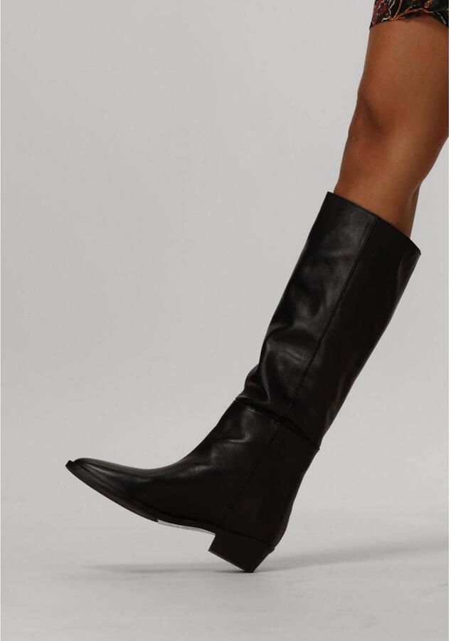 Notre-v Zwarte Leren Hoge Laarzen Black Dames
