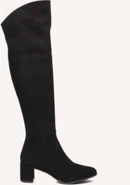 Notre-v Elegante Zwarte Suède Hoge Laarzen