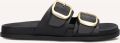 Notre-v Zwarte Leren Slippers Stijlvol Model - Zwart