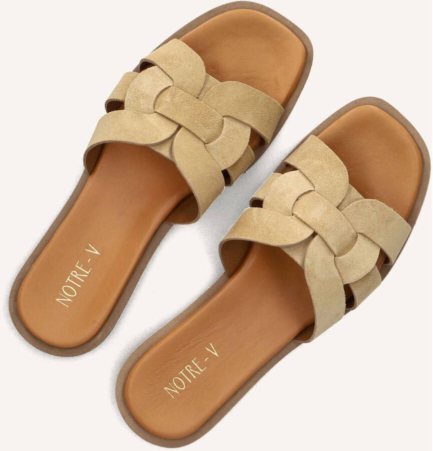 Notre-v Beige Zomerslippers met Vierkante Neus - Foto 3