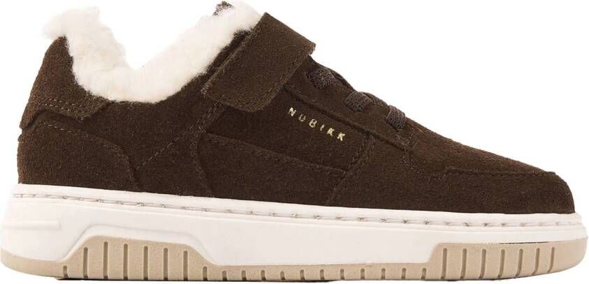 Nubikk Basket Teddy Jr gevoerde suède sneakers donkerbruin