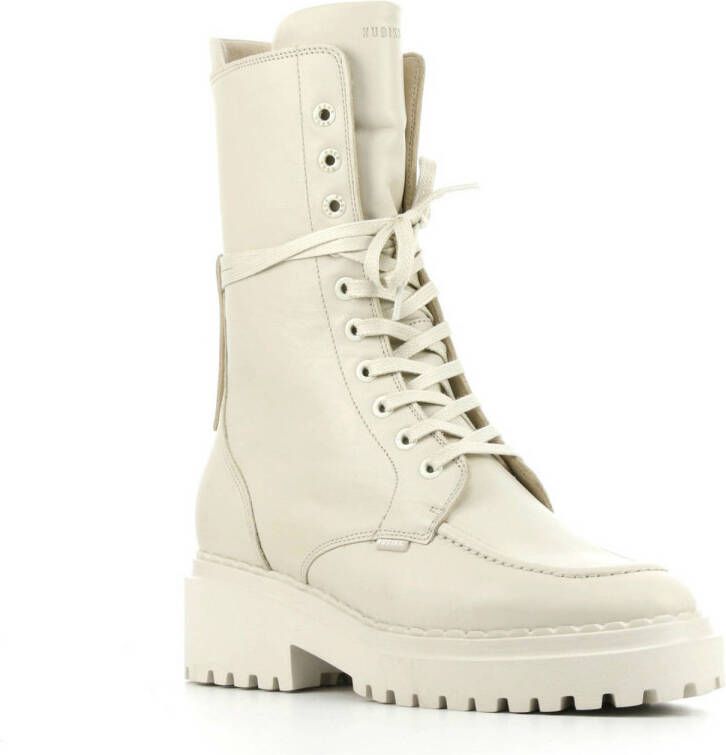 Nubikk Fae Aubine leren veterboots off white