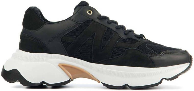 Nubikk Zwarte Leren Sneakers voor Vrouwen Zwart Dames Schoenen