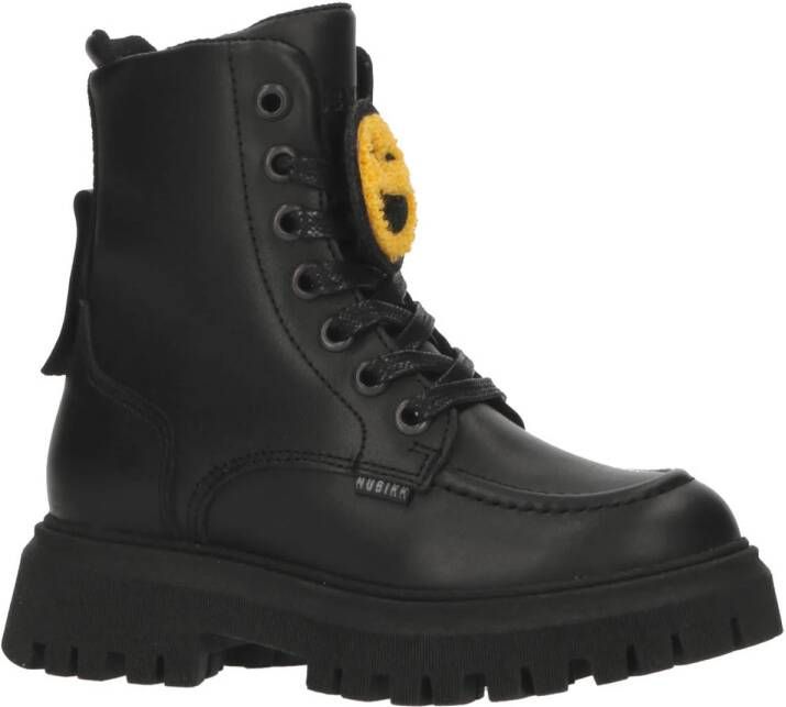 Nubikk leren enkelboots zwart