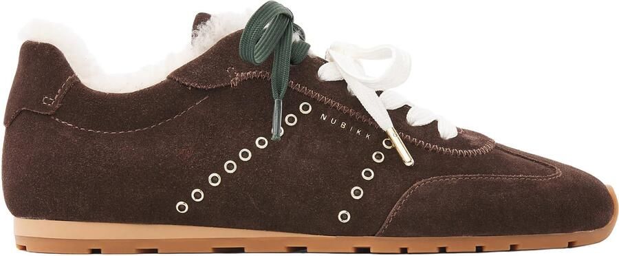 Nubikk Billy Lou Fur II suède sneakers donkerbruin
