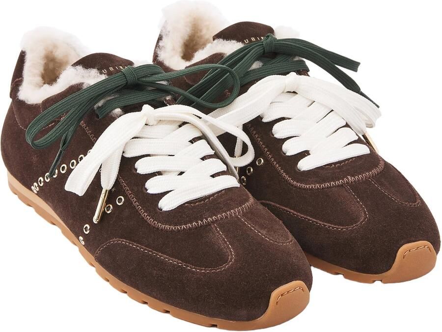 Nubikk Billy Lou Fur II suède sneakers donkerbruin - Foto 2