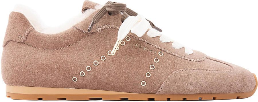 Nubikk Billy Lou Fur II suède sneakers lichtbruin