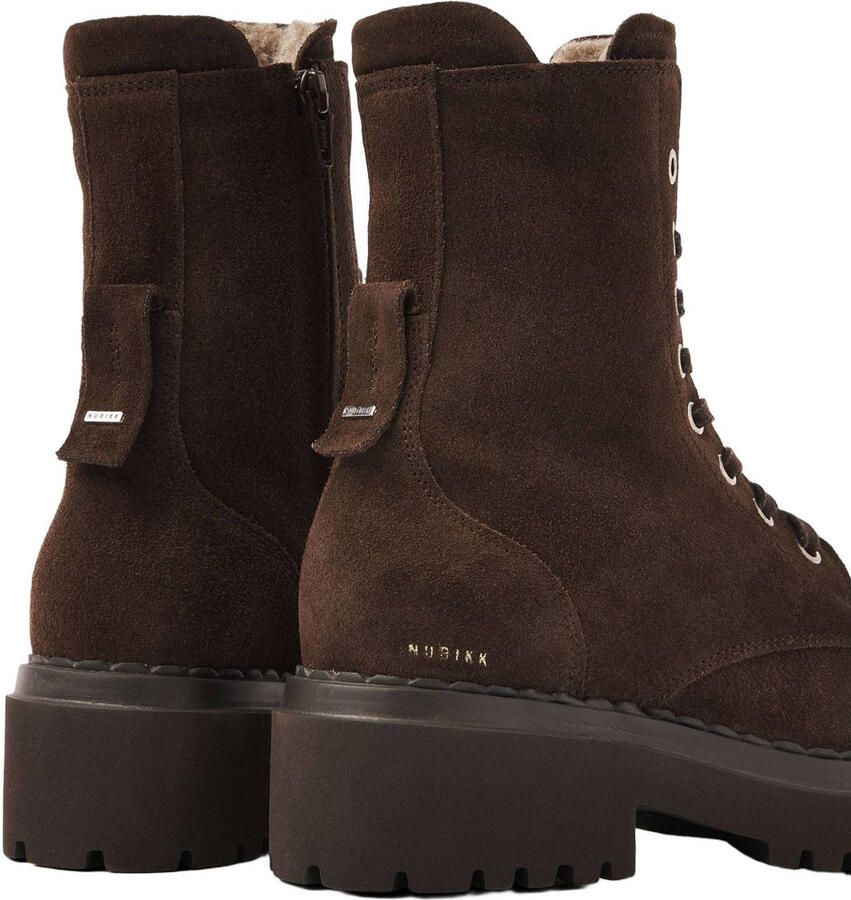 Nubikk Fae Bobbi Fur suède veterboots donkerbruin - Foto 2