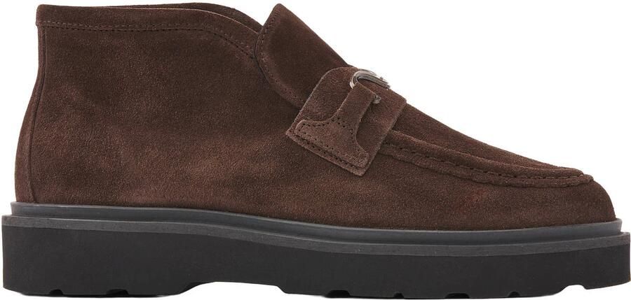 Nubikk leren enkelboots donkerbruin