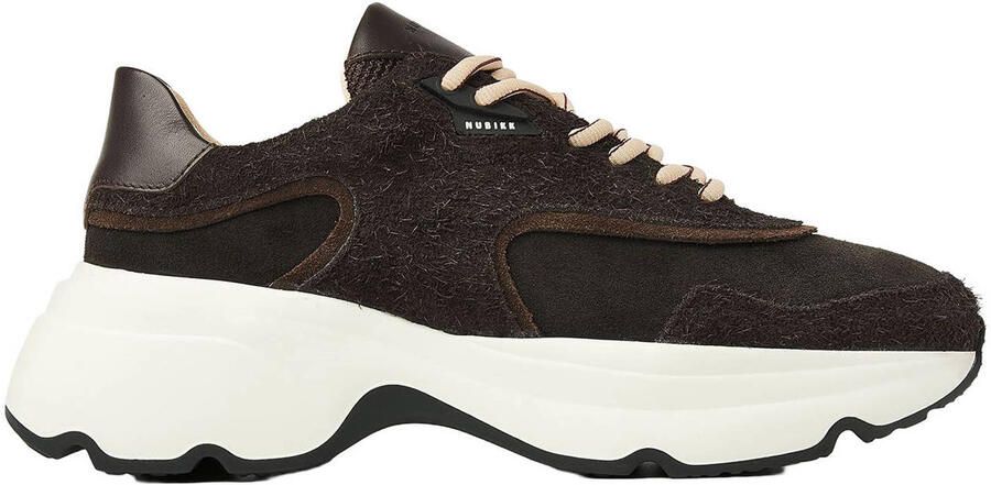 Nubikk Ross Zay chunky leren sneakers donkerbruin