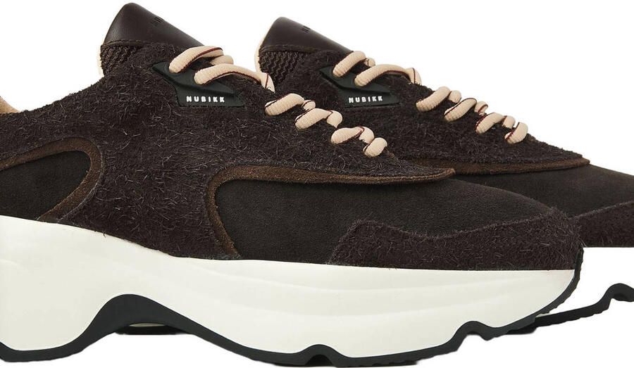 Nubikk Ross Zay chunky leren sneakers donkerbruin - Foto 2