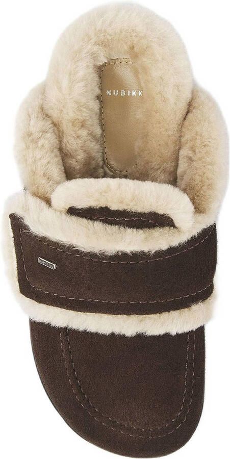Nubikk Teddy Furry gevoerde suède clogs donkerbruin - Foto 3