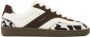 Nubikk Ray Owen Studs leren sneakers met ponyhair en koeienprint bruin wit - Thumbnail 1