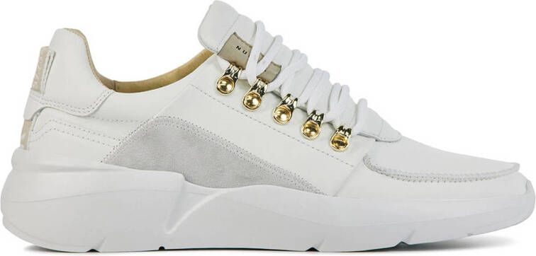 Nubikk Rogue Roman L leren sneakers wit goud