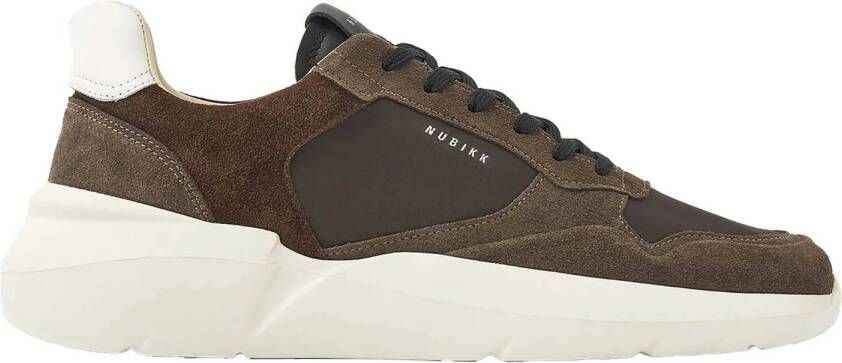 Nubikk Roque Road Wave suède sneakers bruin grijs