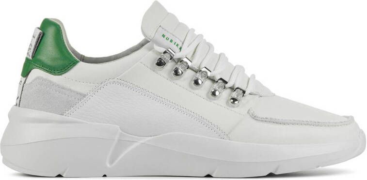 Nubikk Roque Roman M leren sneakers wit groen