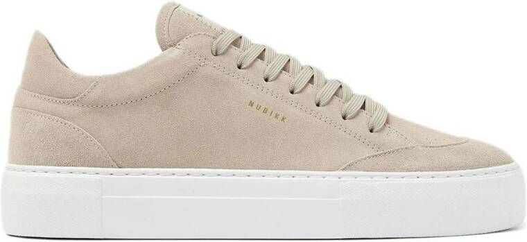 Nubikk Handgemaakte Beige Suede Sneaker Beige Heren