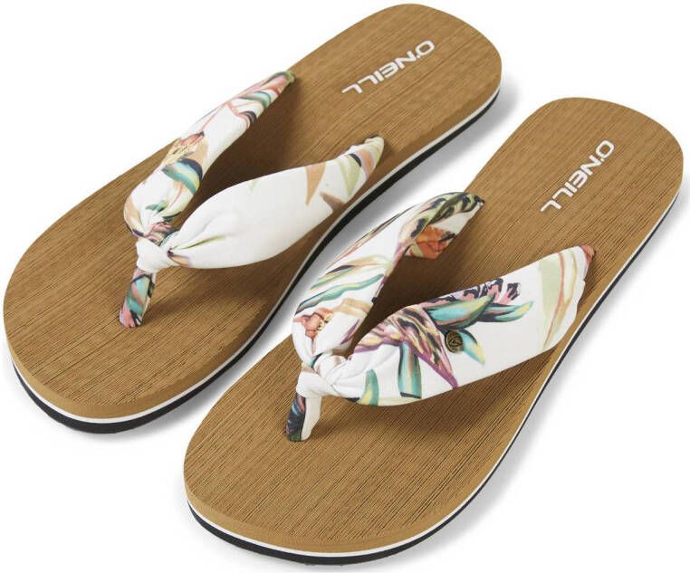 O'Neill Ditsy Sun teenslippers met bloemenprint wit