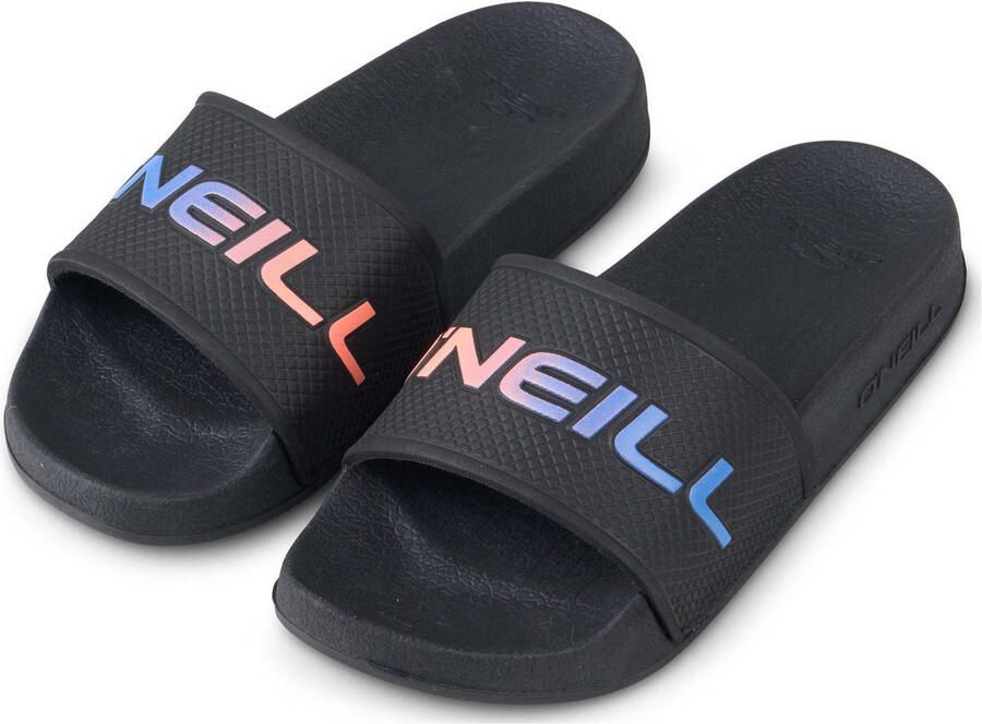O'Neill badslipper Logo Slides Kids Zwart Blauw Rood - Foto 3