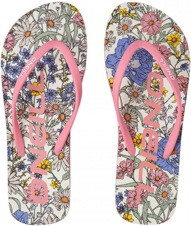 O'Neill Profile Graphic Sandals teenslippers met bloemenprint roze