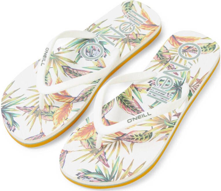 O'Neill Profile Graphic Sandals teenslippers met bloemenprint wit