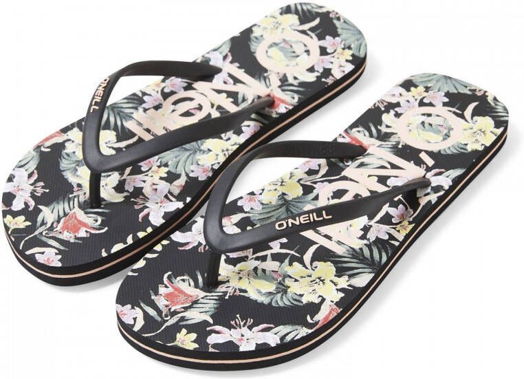 O'Neill Profile Graphic Sandals teenslippers met bloemenprint zwart