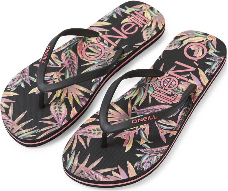 O'Neill Profile Graphic Sandals teenslippers met bloemenprint zwart