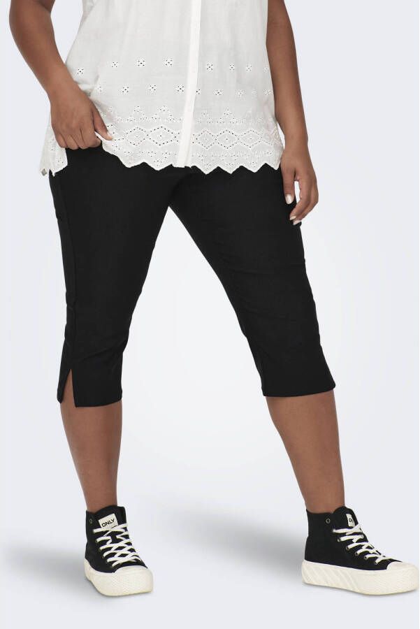 ONLY CARMAKOMA regular high waist broek zwart