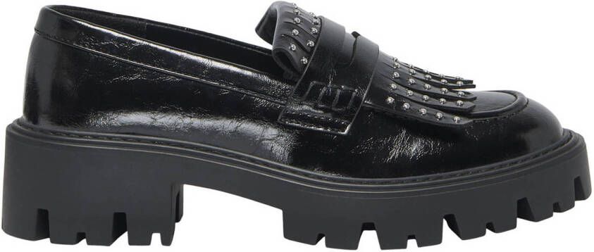 ONLY chunky lak loafers met studs zwart