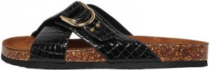 ONLY Maxi slippers met crocoprint zwart