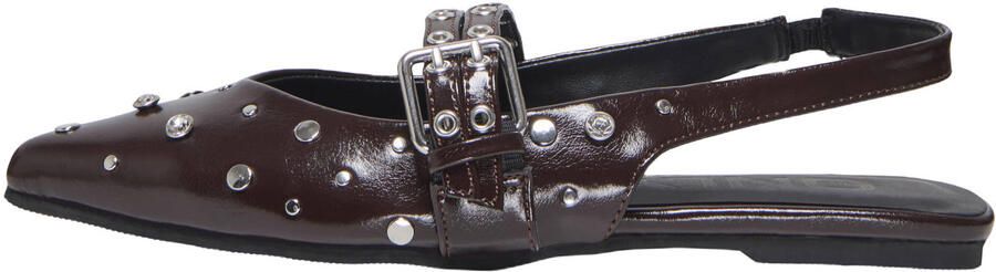 ONLY Onlaura lakleren slingback loafers met studs bruin