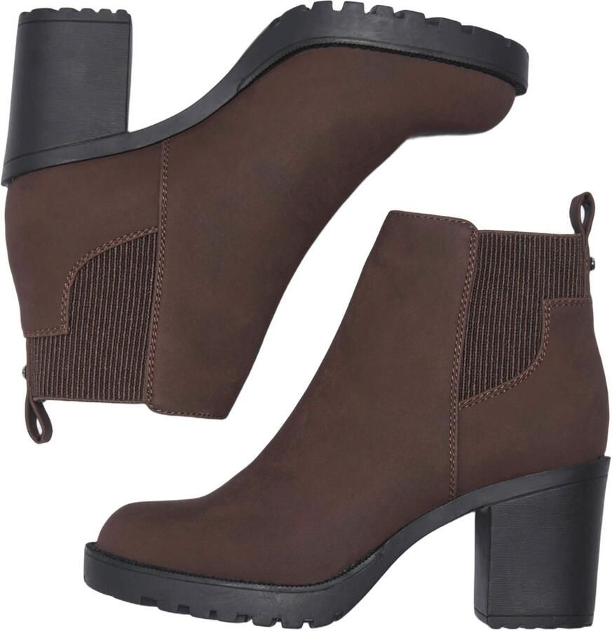 ONLY Onlbarbara Heeled Bootie Noos chelsea boots met blokhak kaki - Foto 2