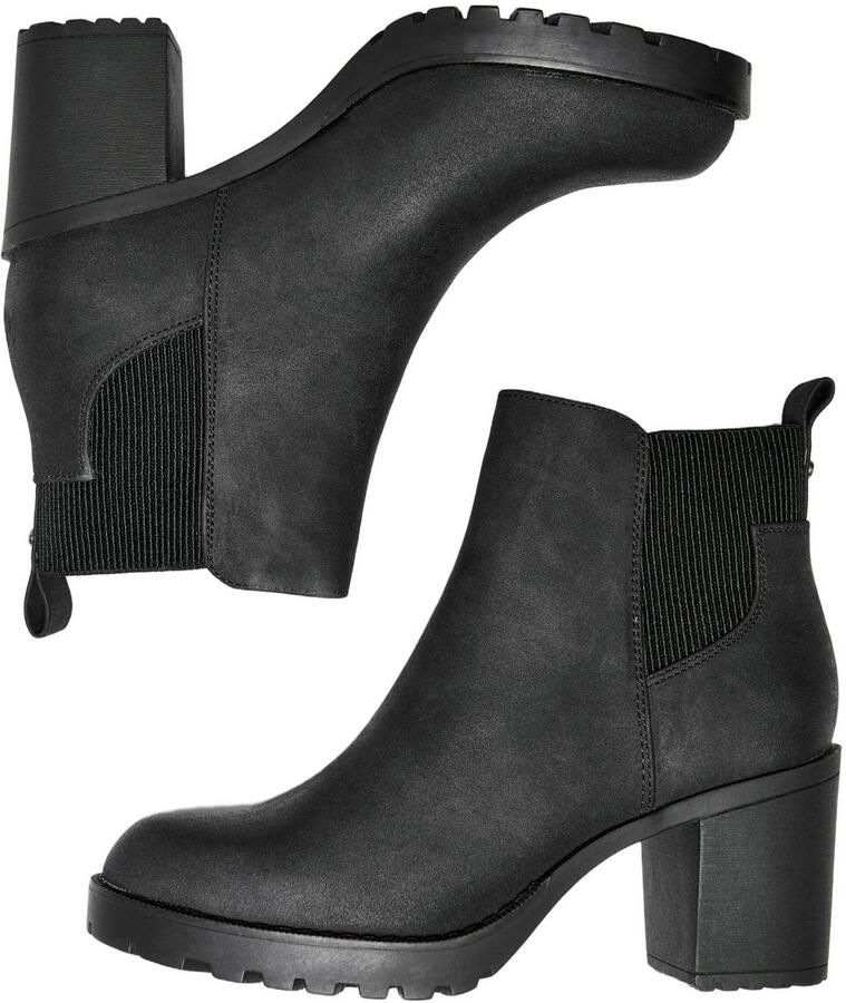 ONLY Onlbarbara Heeled Bootie Noos chelsea boots met blokhak zwart - Foto 3