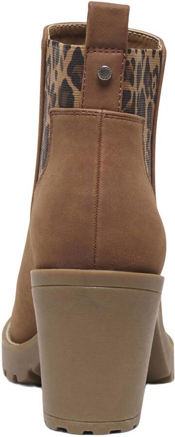 ONLY Onlbarbara Noos chelsea boots met blokhak cognac panter - Foto 3