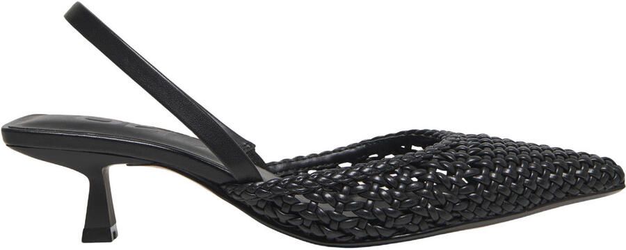 ONLY Onlcoco-10 Woven Slingback imitatieleren leren slingback pumps kitten heel zwart
