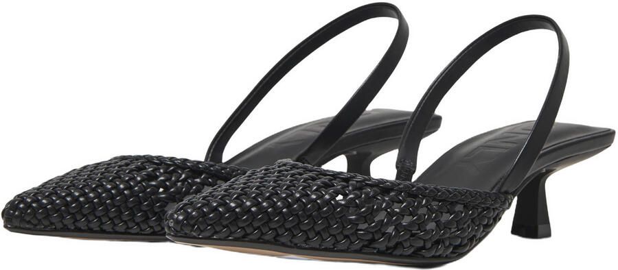 ONLY Onlcoco-10 Woven Slingback imitatieleren leren slingback pumps kitten heel zwart - Foto 3