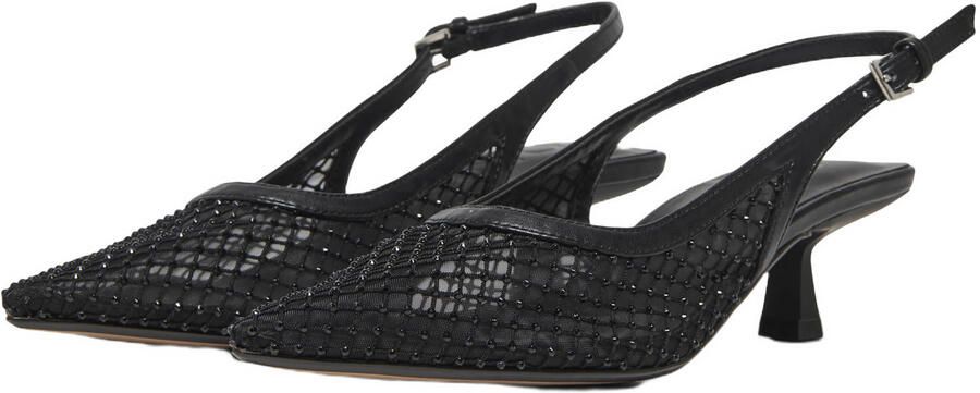 ONLY Onlcoco-9 Slingback Mesh Bling slingback pumps kitten heel zwart - Foto 3