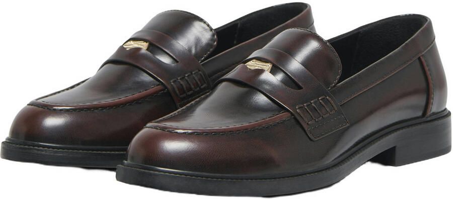 ONLY Onllux-12 Button imitatieleren loafers donkerbruin - Foto 3