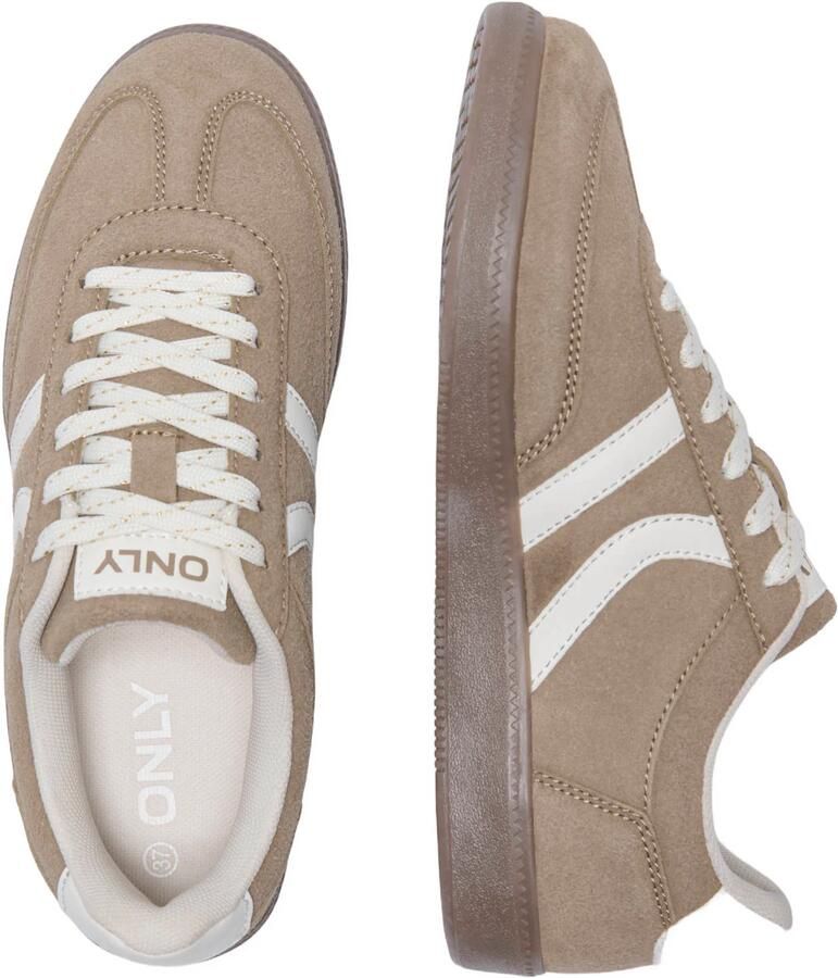 ONLY Onllydie suèdelook sneakers taupe - Foto 2
